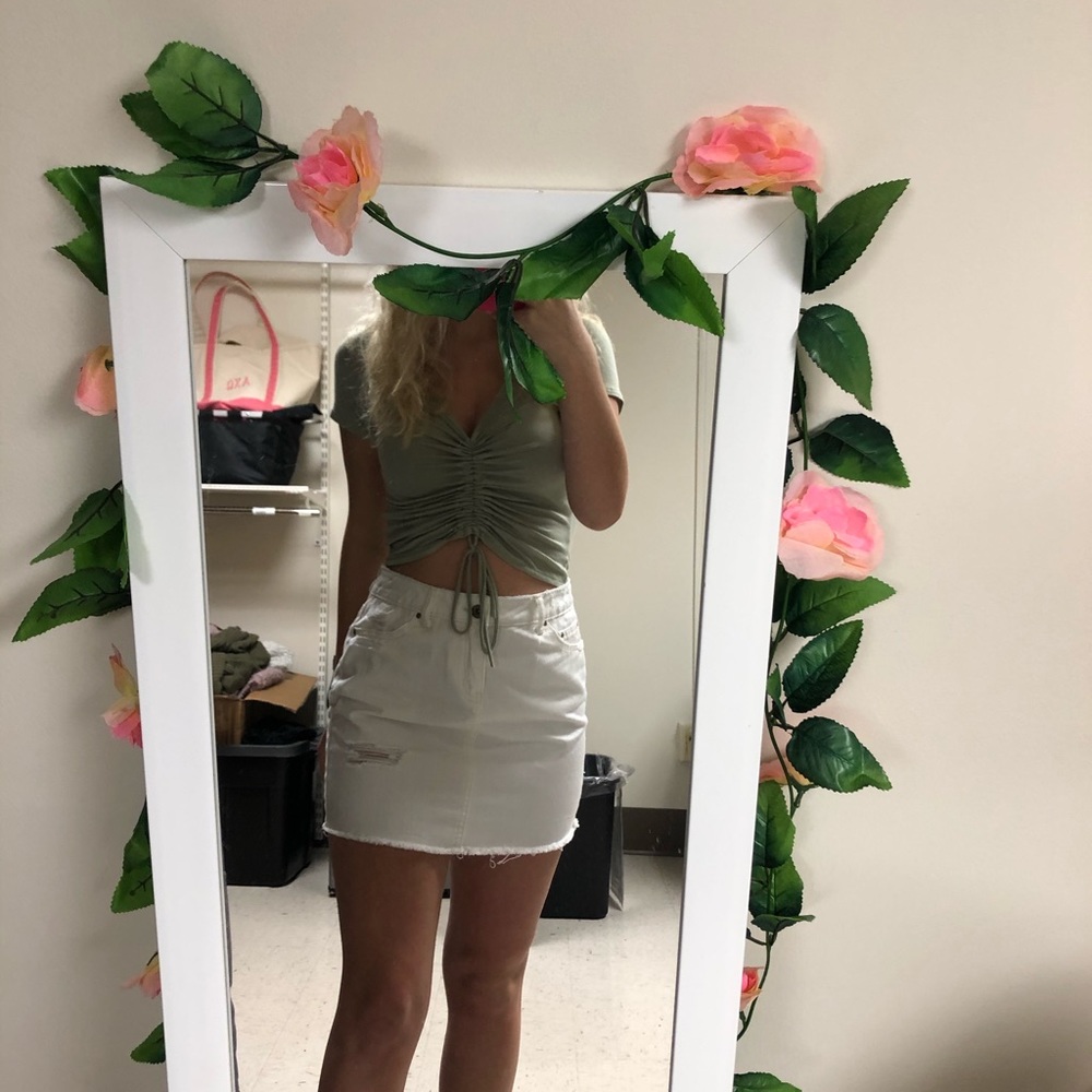 white jean skirt